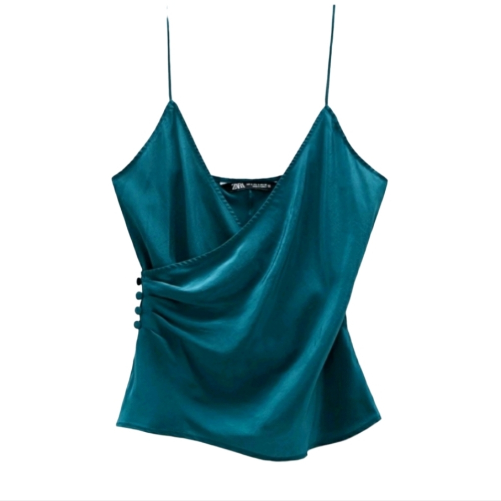 Zara Wrap Buttoned Camisole with Spaguetti Straps